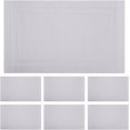 thumbnail image 1 of Set of 6 Woven PVC Placemats Rectangle Dining Table Place Settings Mats 45x30cm (Silver), 1 of 5