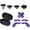 Purple, variant on Metal Replacement Thumbsticks for Xbox Elite Controller Series 2 Core, Component Pack Includes 4 Swap Magnetic Joysticks, 4 Paddles, 1 Standard D-Pads, Accessories Parts for Xbox One Elite 2(Color)