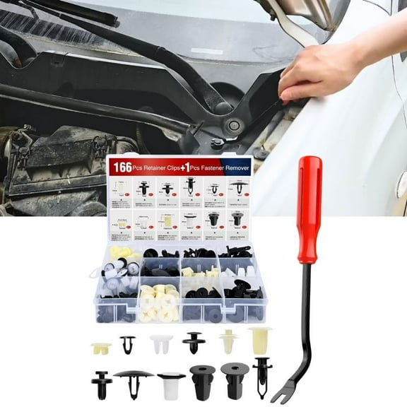Nilight 166 Pcs Car Retainer Clips &Screw Grommets - 12 Most Popular Sizes & Applications for GM Toyota Honda Nissan Mazda - with Fastener Remover