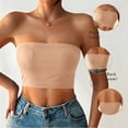 thumbnail image 2 of WHEANG Strapless Bra Women Summer Strapless Bra Breathable Daily Basic Bandeau Top Non-Slip Wireless Invisible Tube Bra Soft Stretch Comfort Casual Bandeau Strapless Bra Size L Beige, 2 of 5