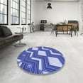 thumbnail image 4 of Ahgly Company Machine Washable Indoor Square Transitional Day Sky Blue Area Rugs, 4' Square, 4 of 7