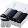 thumbnail image 1 of Ropa interior para hombre, boxer de algodón, ropa interior juvenil de color sólido, para hombre gordo, 1 of 2