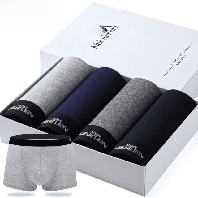 Ropa interior para hombre, boxer de algodón, ropa interior juvenil de color sólido, para hombre gordo