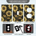 thumbnail image 3 of Yayeee Duplex Wall Plate 1-Gang 4.5"x2.7" Home Receptacle Light Switch Decorative Outlet Cover, Black Sunflower Pattern, 3 of 7