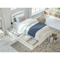 thumbnail image 2 of AFI Warren Twin XL Wood Platform Bed with Headboard Footboard & 2 Storage Drawers, White, 2 of 15