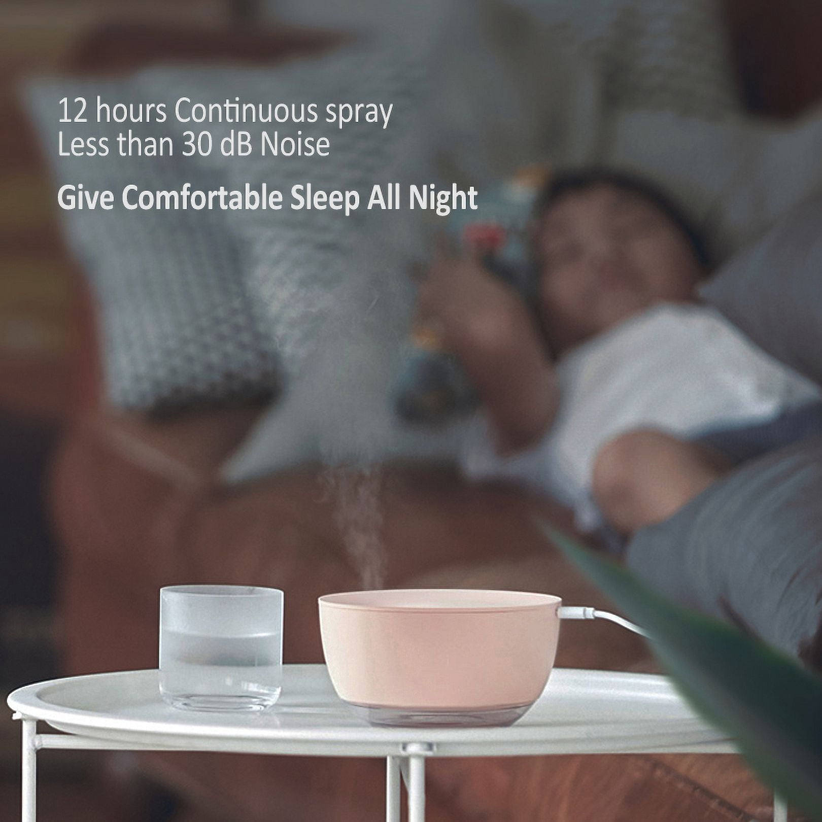 Coronwater 500ml USB Mini Air Humidifier with Aroma Diffuser White
