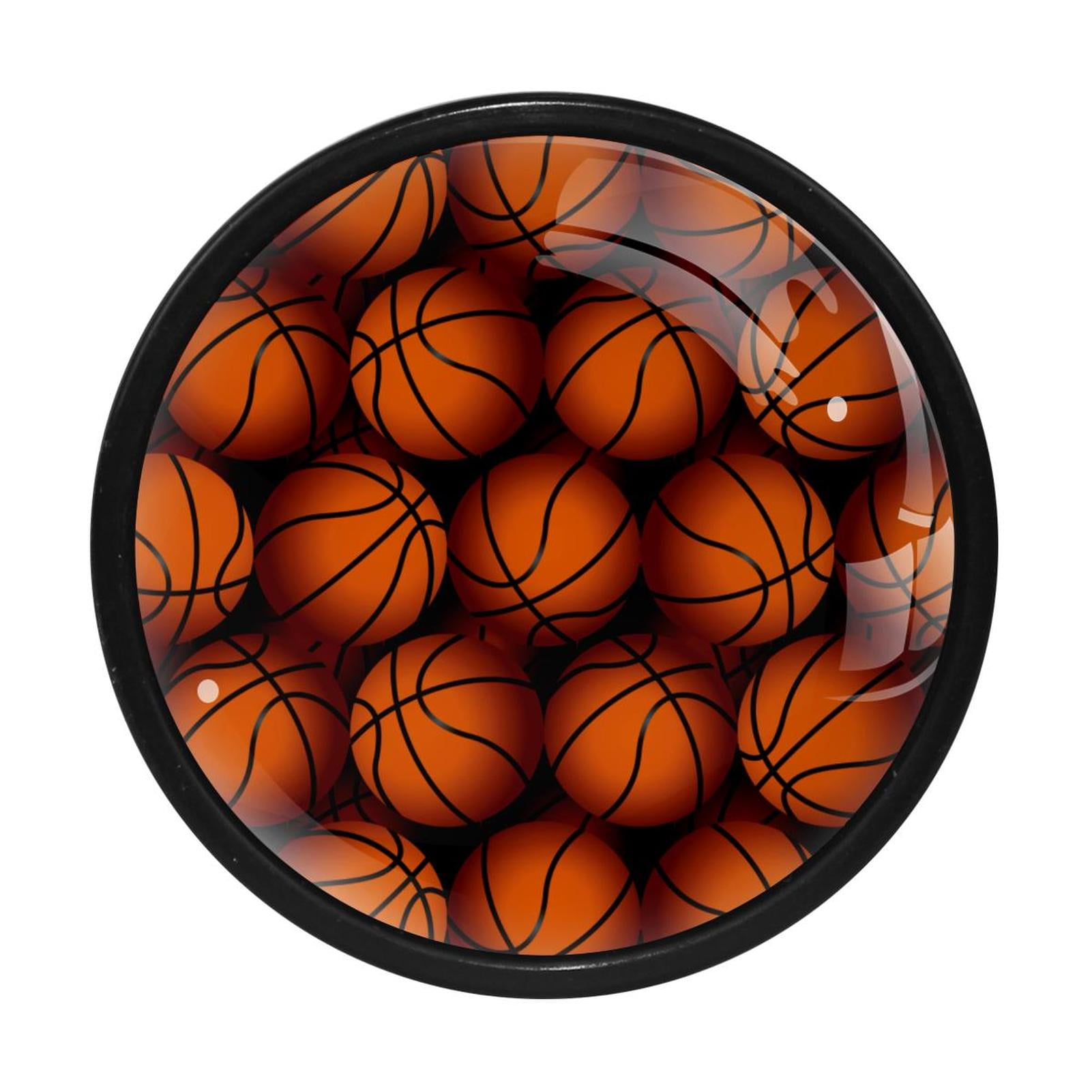 4 Pcs Basketball Texture Knobs for Kitchen Cupboard Dresser