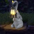 thumbnail image 2 of Resin Elephant Statue Solar Elephant Garden Statue Lights Waterproof Outdoor Decor Lights Retro Desktop Craft Decorative Lights Elephant, 2 of 6