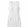 thumbnail image 5 of Lenpel Womens Summer Sleeveless Bodycon Mini Dress Boat Neck Tank Dresses with Pockets Fashion Side Split Business Casual Work Outfits, 5 of 5