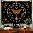 thumbnail image 2 of Orange Butterfly Moon Flower Tapestry Botanical Floral Plant Boho Tapestry for Bedroom Aesthetic Vintage Tapestries Wall Hanging for Living Room Dorm, 2 of 5