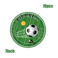 thumbnail image 5 of Suministros de decoración de fiesta de fútbol, pancarta de cumpleaños, globo con número verde, platos de papel desechables, servilletas, mantel, 32 pulgadas, 5 of 5