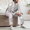 thumbnail image 7 of Cauagu cat Print Men's Long-Sleeve Pajama Set,Soft Button-Front 2Pjs for Men Long Sleeve Men’s Sleepwear-Small, 7 of 7