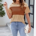 thumbnail image 4 of Summer Women's Trendy Oversized Crewneck Color - Block Striped Shirts, 4 of 8
