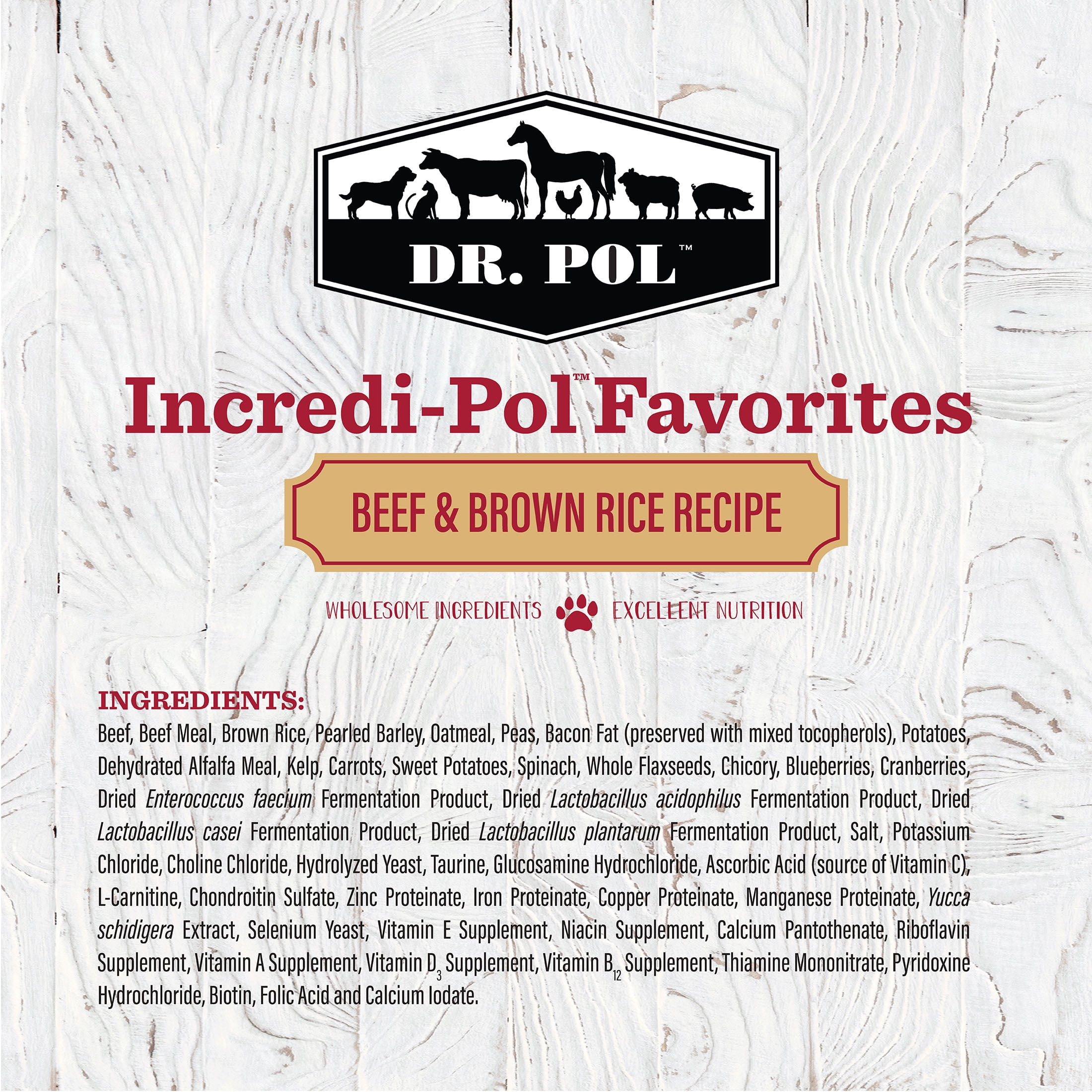 (3 pack) Dr. Pol Incredi-Pol Favorites Beef and Brown Rice Recipe Dog Food, 24lb