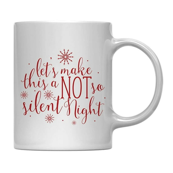 Koyal Wholesale Funny Christmas Coffee Mug Gag Gift, Let's Make This a Not So Slient Night, 1-Pack, Sexy Kinky Gift Id