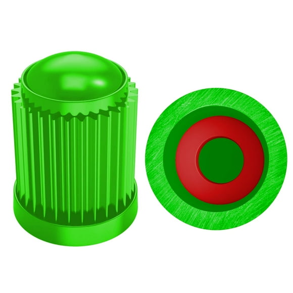 Tapones para válvulas con vástago de neumático SAMIKIVA con anillo de goma en O, 30 unidades, color verde