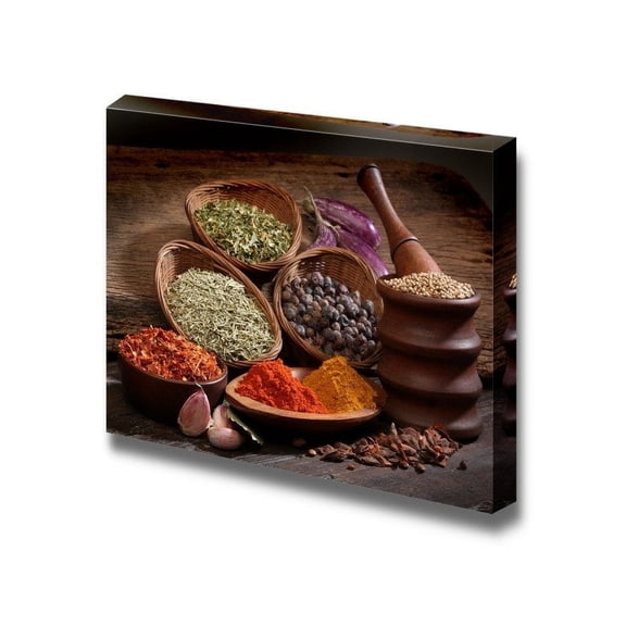 Canvas Prints Wall Art - Still Life Different Spices in Modern Wall Decor/Home Decoration Stretched Gallery Canvas Wrap Giclee Print & Ready to Hang - 32" x 48"