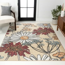 JONATHAN Y CONTEMPORARY POP 8 x 10 Area Rug, Dizi Botanical Wildflower - Yellow/Ivory/Red, CTP203A-8