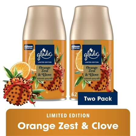 Glade® Automatic Spray Air Freshener Refill, Orange Zest & Clove Fall Scent, 6.2oz., 2 Count