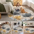 thumbnail image 5 of Spring Tulips Flower Round Area Rug 3Ft Washable Small Circle Rugs for Kitchen Entryway, Vintage Floral Barn Doors Rustic Beige Non-Slip Carpet Floor Mats Indoor Outdoor Carpet Runner Home Decor, 5 of 8