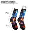 thumbnail image 2 of Fuzoiu Magical Stained Glass Castle Print Kids Socks For Boys Girls,Grip Crew Socks with Non Slip,Lightweight Stretch Crew Socks,Toddlers Crew Boot Socks, 2 of 5