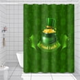 thumbnail image 2 of Happy St. Patrick''s Day Shower Curtain Irish Green Clover Good Luck Cornucopia Golden Coins Waterproof Fabric Polyester Spring Holiday Style Shower Curtain Sets with 12 Hooks, 72x72 Inch, 2 of 6