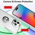 thumbnail image 4 of Compatible with iPhone 15 Pro Max Case Kickstand Car Mount Mental Ring Crystal Luxury Case Camera Protector + Screen Protector Clear Edge Cover Full Body Protection Case -Crystal, 4 of 6
