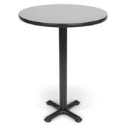 OFM Model XTC30RD 30" Multi-Purpose Cafe Height Round Table with X-Style Pedestal Base, Gray Nebula