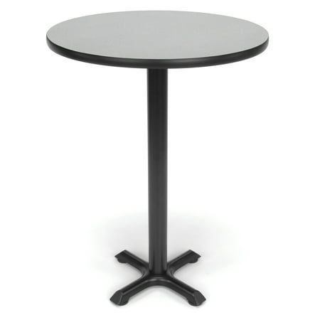 OFM Model XTC30RD 30" Multi-Purpose Cafe Height Round Table with X-Style Pedestal Base, Gray Nebula