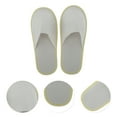 thumbnail image 3 of Unique Bargains 1Pair Disposable Slippers Foldable Closed Toe Anti-slip Hotel Slippers Light Gray, 3 of 5