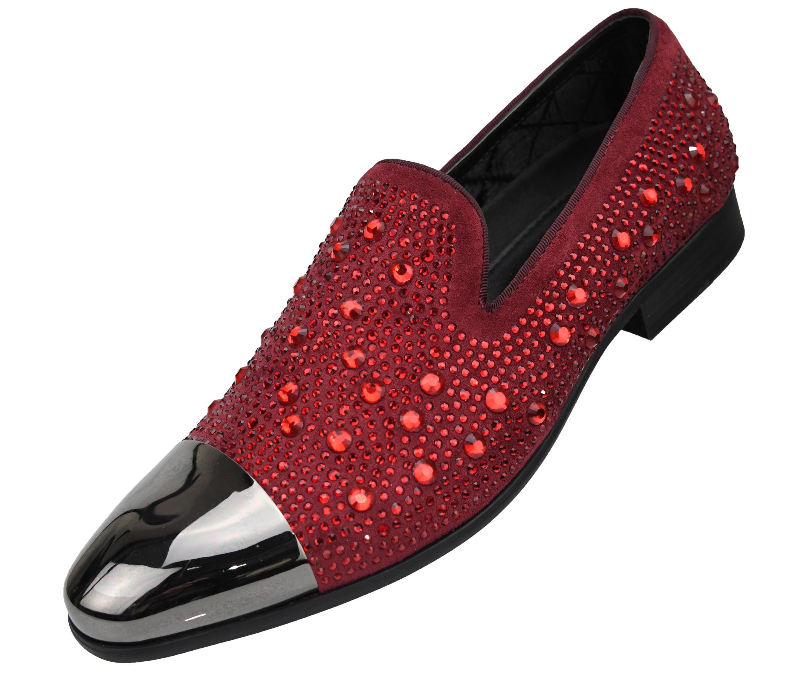 Fiesso Men Red Green Black Rhinestone Camo Style SlipOn Party Dress Loafer Shoe 