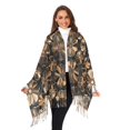 thumbnail image 3 of FORMRS Womens Scarf Winter Soft Long Big Warm Shawls Wrap Tassel Scarves, Metallic Flower, 3 of 9