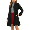 thumbnail image 4 of INSPIRE CHIC Women's Winter Coat A-Line Long Sleeve Single Breasted Peplum Hem Long Coat L Black, 4 of 6