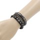 thumbnail image 1 of Pulsera de cuero negro con cadena, pirámide y remaches redondos Sincero Electrónica, 1 of 3