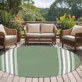 thumbnail image 4 of Round Rugs 5Ft, Dark Sage Green Round Area Rug Washable Indoor Throw Carpet, Farmhouse Sage Green White Striped Soft Non Slip Circle Rug for Cabinet Bathroom Home Decor Aesthetic, 4 of 8