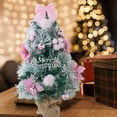 thumbnail image 7 of 19.7 Inch Artificial Christmas Tree with LED Lights, Pre-Decorated Mini Tabletop Xmas Tree with Ornaments, Bow, and Snow, Holiday Decor for Home and Business, 7 of 7