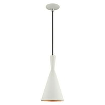 41185-03 Livex Lighting Waldorf - 1 Light Pendant In Industrial Style-21 Inches Tall and 7.25 Inches Wide-White Finish    -Traditional Installation