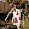 thumbnail image 3 of Red Christmas Tree Pattern Apron-Garden Aprons for Women with Pockets-Cotton Linen Waterproof Kitchen Cooking Gardening Aprons Adjustable for Kitchen,Cooking,BBQ and Salon 33"x27", 3 of 7