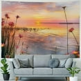 thumbnail image 4 of PRATYUS  Nature Tapestry, Sunset at Chudskoy Lake Estonia View Spring Flowers Landscape Photo, Wide Wall Hanging for Bedroom Living Room Dorm, Soft Blue Pale Pink Painting, 4 of 6