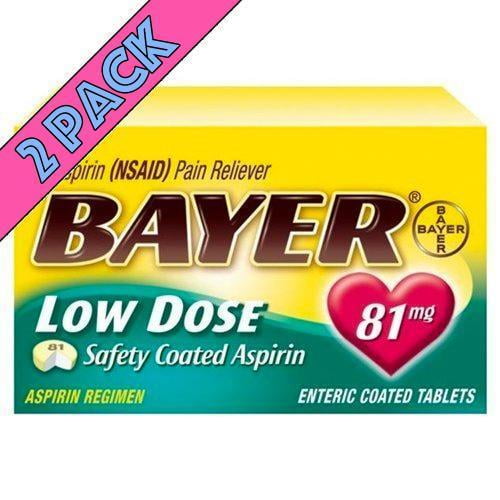 Bayer (NSAID) Low Dose (2Pack) Safety Coated Aspirin, 81 mg Box of 32
