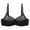 Black, variant on 2PC Womens Bras Striped Thin Breathable Adjustable Sticky Bra,White,46CD