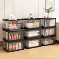 thumbnail image 6 of Clear Stackable Storage Bins with Magnetic Doors & Lids, Foldable Plastic Organizer Boxes, Open Front Design for Easy Access, 6 of 6