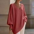 thumbnail image 7 of SeekIslan Women's Sweaters with V Neck Long Sleeve Loose Knit Poncho Pullover, 7 of 7