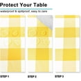 thumbnail image 3 of 60 x 102 Inch Checkered Tablecloth Rectangle - Waterproof & Wrinkle Resistant Gingham Spring Table Cloth for Outdoor Picnic, Kitchen and Holiday Dinner, Yellow and White, 3 of 6