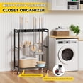 thumbnail image 6 of Broom And Mop Holder, Movable Broom Closet Storage Cabinet, Cleaning Cart with Mop Hanger Gripper Rack, Janitorial Cart, Utility Carts, Laundry Room Organization Home Essentials, 6 of 8