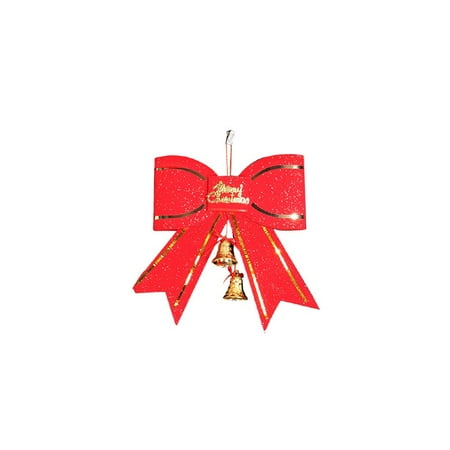 

HGWXX7 Christmas Decor Christmas Tree Decoration Red Big Bow Tie 13cm With Bell Pendant