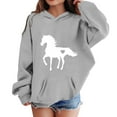 thumbnail image 3 of Tiijoy Toddler Girls Horse Graphic Hoodie Loose Hooded Sweatshirt Top, Sizes 4-5T, 3 of 3