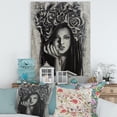 thumbnail image 2 of Portrait Of A Young Woman With Flowers III 12 in x 8 in Painting Canvas Art Print, by Designart, 2 of 4