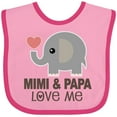 thumbnail image 3 of Inktastic Mimi and Papa Love Me Elephant Boys or Girls Baby Bib, 3 of 4