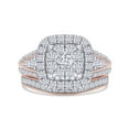 thumbnail image 2 of AFFY 1.25 Carat Round Moissanite Diamond Halo Bridal Set Wedding Ring 14k Rose Gold over Silver-6.5, 2 of 6